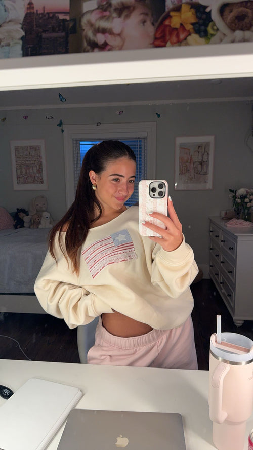I <3 the USA Sweater (Cream)